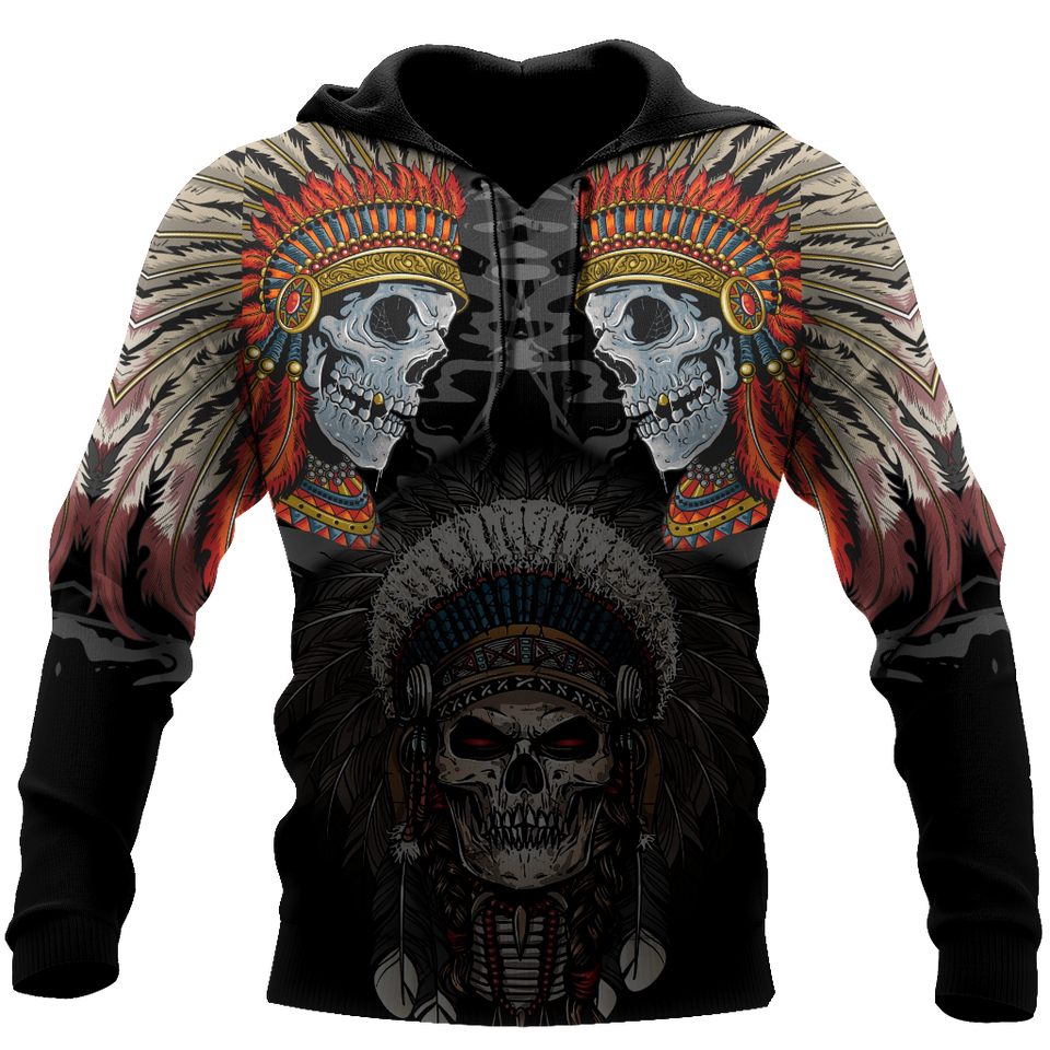 Unisex Hoodie All Over Print Skull Gifts Native Skull All Over Printed Unisex Hoodie