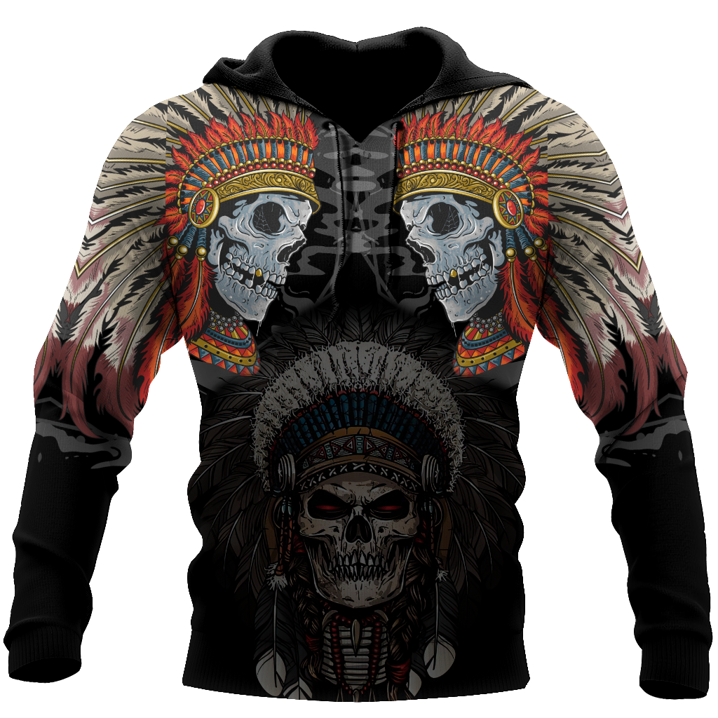 Unisex Hoodie All Over Print Skull Gifts Native Skull All Over Printed Unisex Hoodie