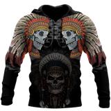 Unisex Hoodie All Over Print Skull Gifts Native Skull All Over Printed Unisex Hoodie