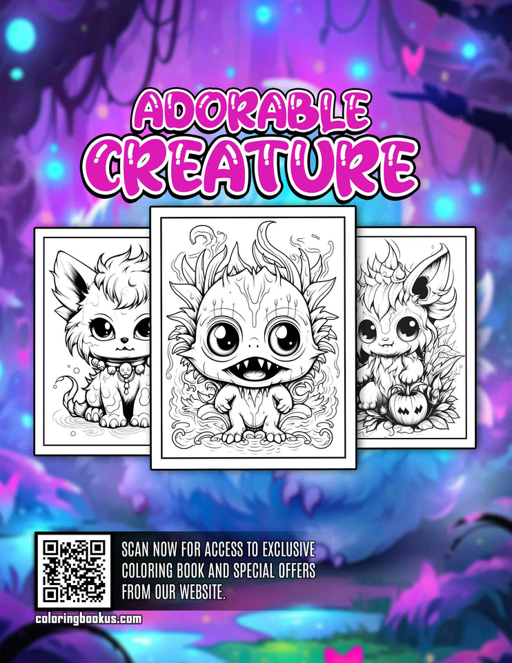 Adorable Creature 30 Pages Printable Coloring Book