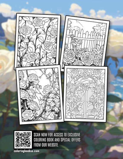 Aesthetic Roses 30 Pages Printable Coloring Book