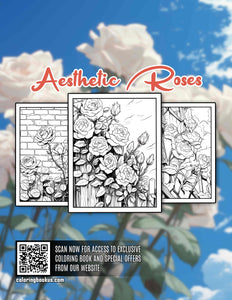 Aesthetic Roses 30 Pages Printable Coloring Book