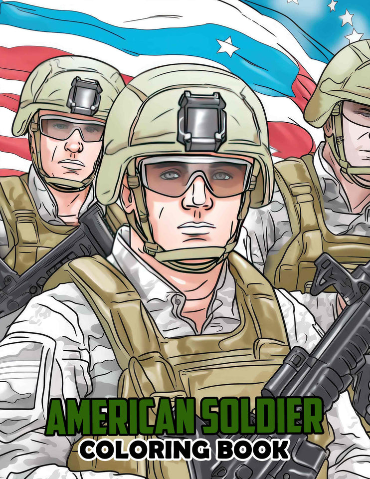 American Soldier 30 Pages Printable Coloring Book