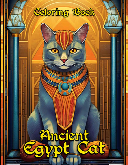 Ancient Egypt Cat 30 Pages Printable Coloring Book