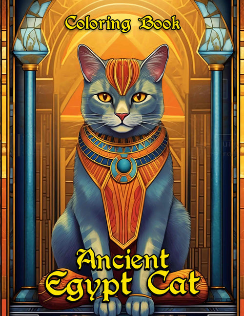 Ancient Egypt Cat 30 Pages Printable Coloring Book
