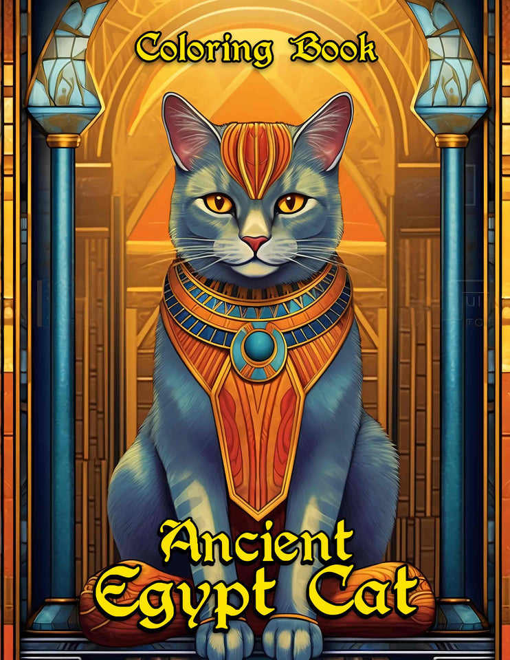 Ancient Egypt Cat 30 Pages Printable Coloring Book