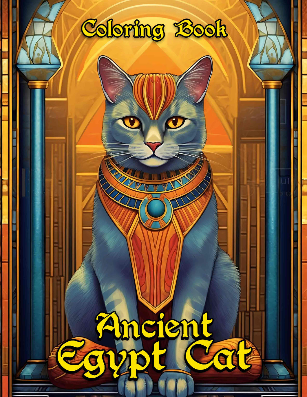 Ancient Egypt Cat 30 Pages Printable Coloring Book