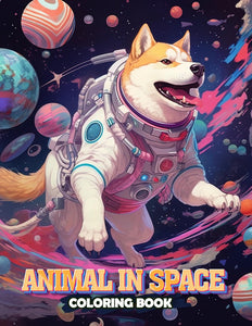 Animal In Space 30 Pages Printable Coloring Book