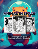 Animal In Space 30 Pages Printable Coloring Book