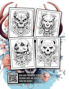 Animal Skeleton 30 Pages Printable Coloring Book