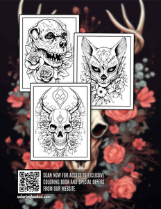 Animal Skeleton 30 Pages Printable Coloring Book