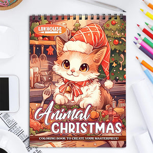 Animals Christmas Coloring Book for Adult