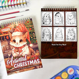 Animals Christmas Spiral Coloring Book for Adult