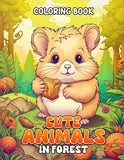 Cute Animals in forest 30 Pages Printable Coloring Book