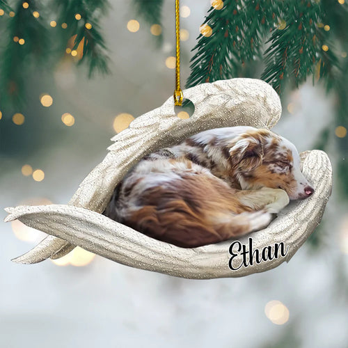 Australian shepherd sleeping angel australian shepherd lovers aussie lovers dog moms ornament