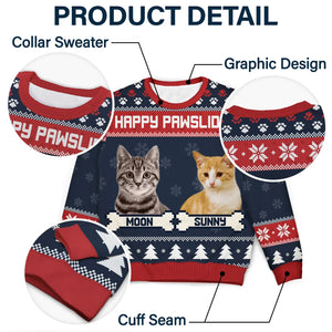 Custom Photo Feliz Navidog - Christmas Gift For Dog Lovers Cat Personalized Unisex Ugly Sweater