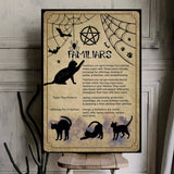 Witch Familiars Wall Art, Black Cat Halloween Canvas | Azhobbyshop