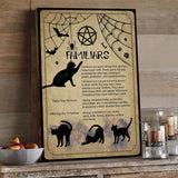 Witch Familiars Wall Art, Black Cat Halloween Canvas | Azhobbyshop