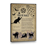 Witch Familiars Wall Art, Black Cat Halloween Canvas | Azhobbyshop