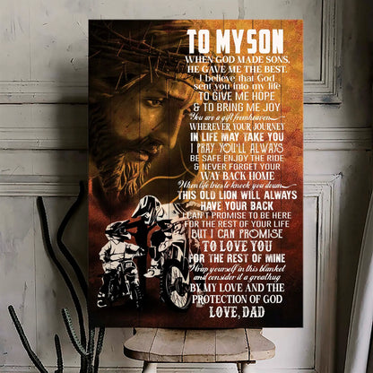 To My Son Canvas from Dad, Lion Wall Art | Azhobbyshop