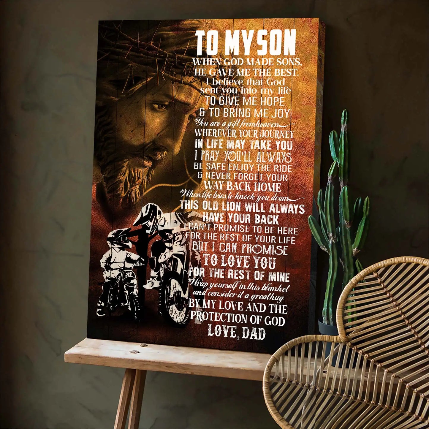 To My Son Canvas from Dad, Lion Wall Art | Azhobbyshop