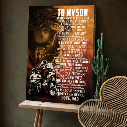 To My Son Canvas from Dad, Lion Wall Art | Azhobbyshop