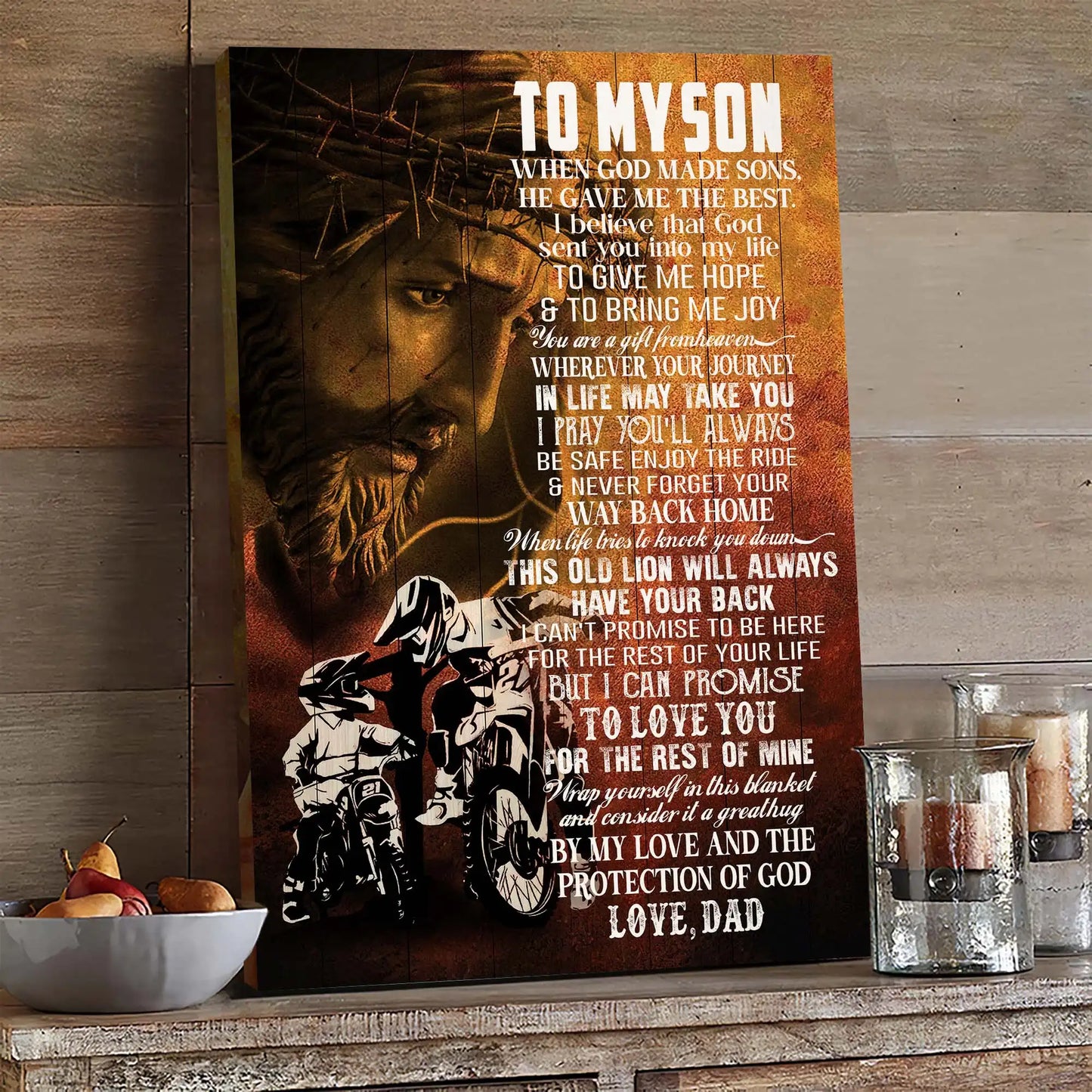 To My Son Canvas from Dad, Lion Wall Art | Azhobbyshop