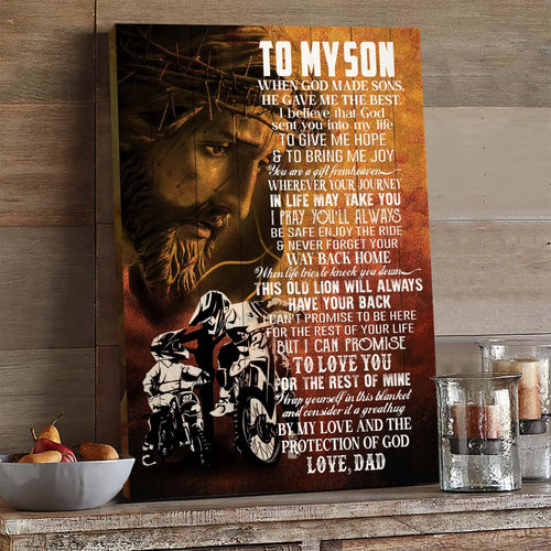 To My Son Canvas from Dad, Lion Wall Art | Azhobbyshop