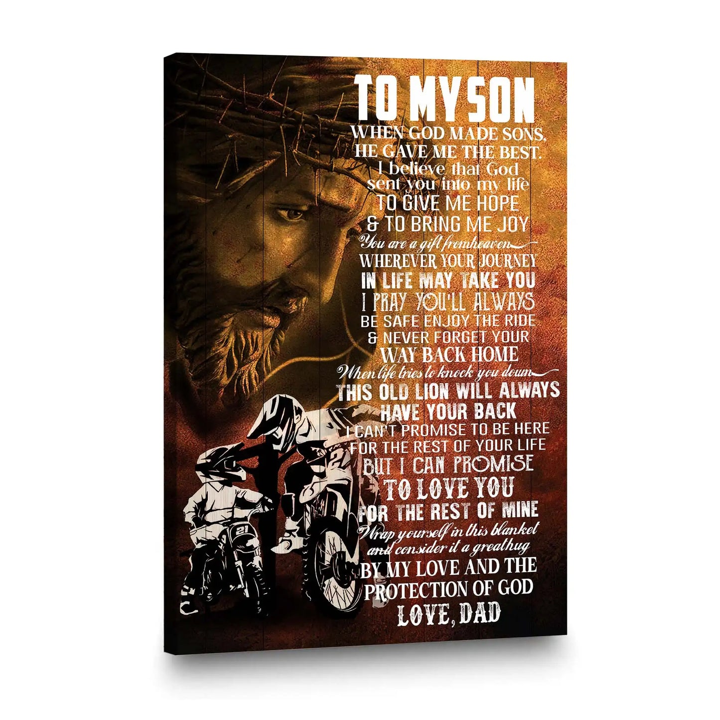 To My Son Canvas from Dad, Lion Wall Art | Azhobbyshop