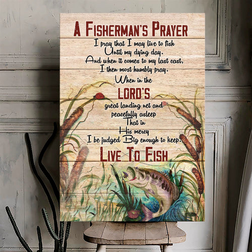 Fisherman’s Prayer Wall Art, Rustic Fishing Canvas | Azhobbyshop
