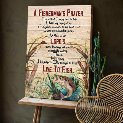Fisherman’s Prayer Wall Art, Rustic Fishing Canvas | Azhobbyshop