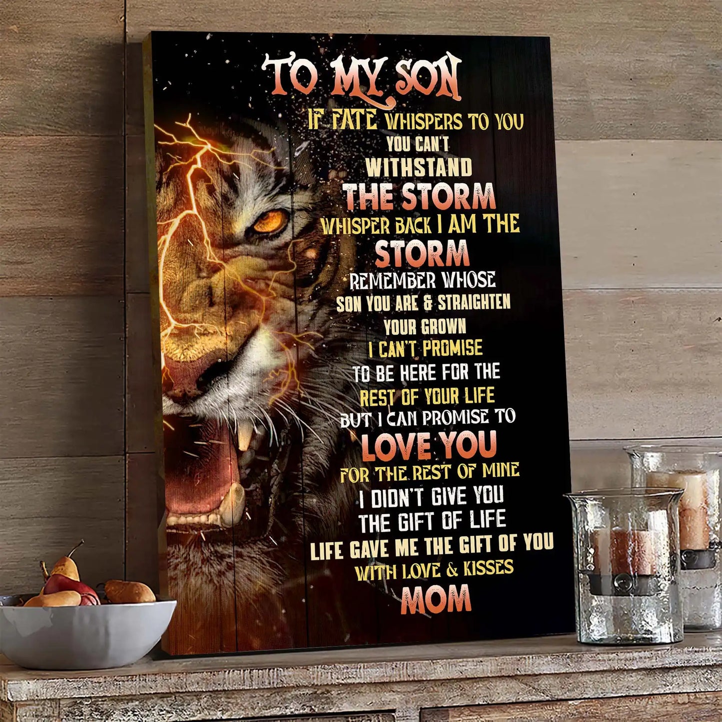 To My Son Canvas Wall Art, Inspirational Gift from Mom | Azhobbyshop