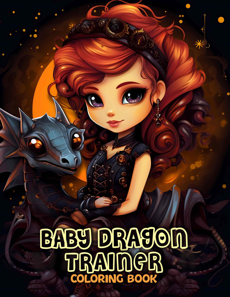 Baby Dragon Trainer 30 Pages Printable Coloring Book