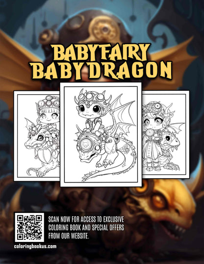 Baby Dragon Trainer 30 Pages Printable Coloring Book
