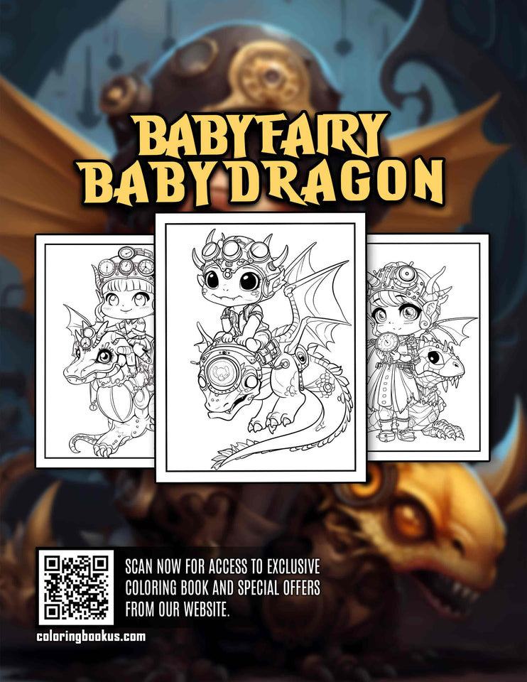 Baby Dragon Trainer 30 Pages Printable Coloring Book