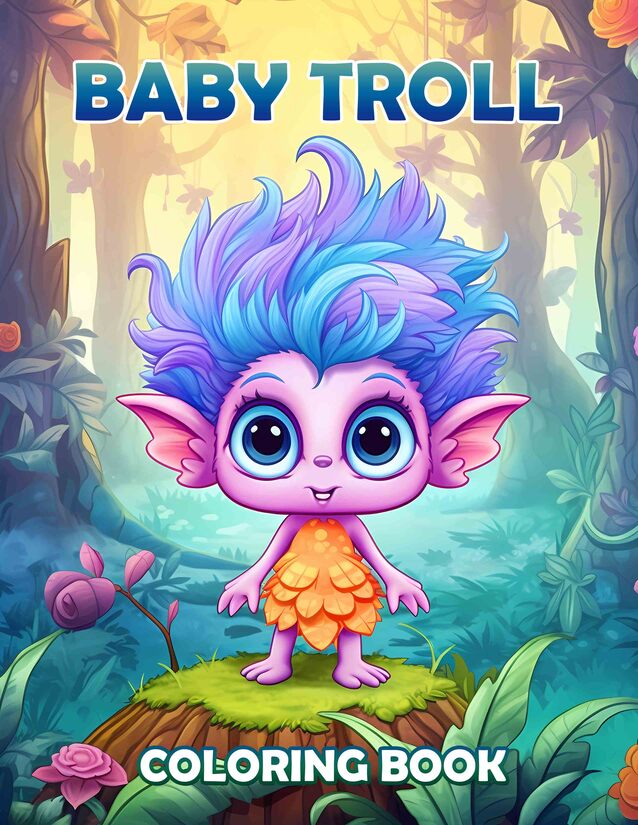 Baby Troll 30 Pages Printable Coloring Book