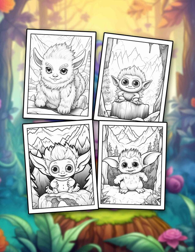 Baby Troll 30 Pages Printable Coloring Book