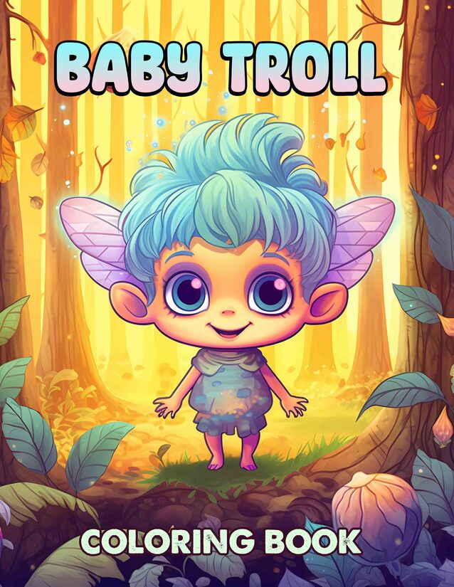 Baby Troll 30 Pages Printable Coloring Book