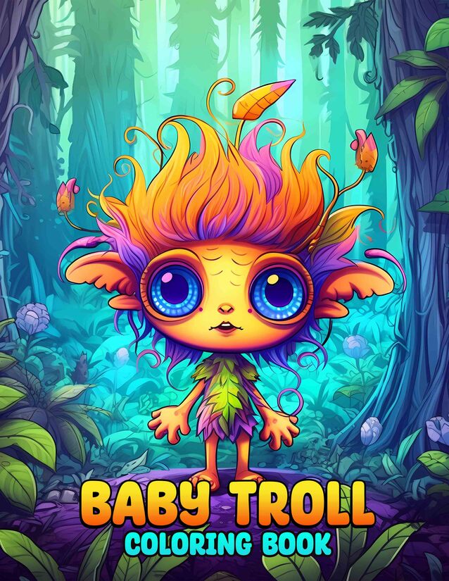 Baby Troll 30 Pages Printable Coloring Book