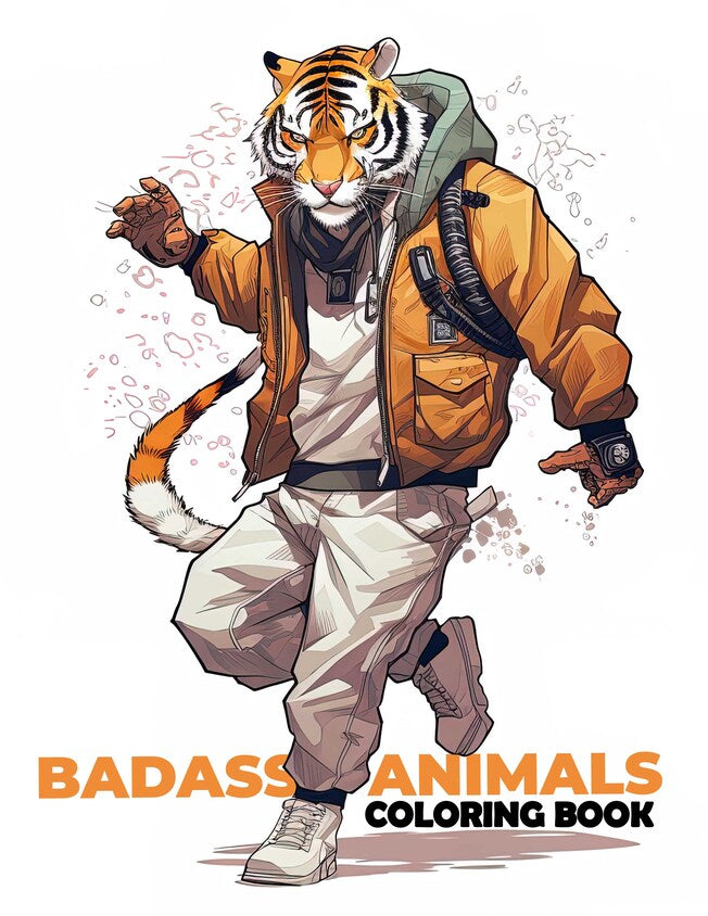 Badass Animals 30 Pages Printable Coloring Book