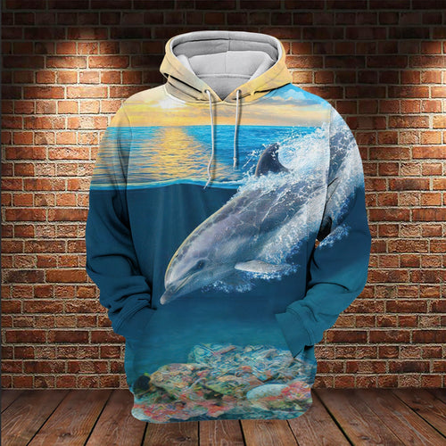 Beautiful Sunset Beautiful Dolphin Lover All Over Print Dolphin Lover Gifts Unisex Hoodie