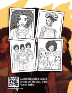 Beauty Of Black Women 30 Pages Printable Coloring Book