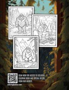 Big Foot 30 Pages Printable Coloring Book