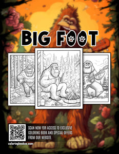 Big Foot 30 Pages Printable Coloring Book