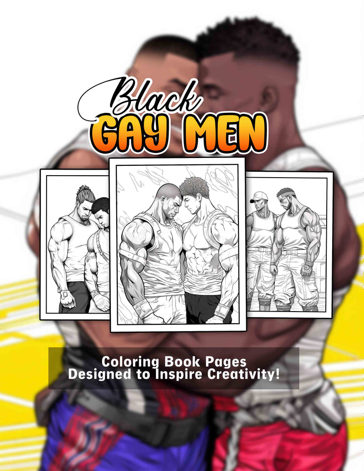 Black Gay Men 30 Pages Printable Coloring Book