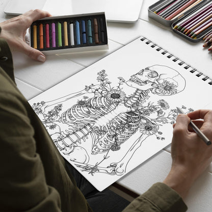 Netecom Botanical Anatomy Coloring Book for Adults, Spiral Bound Edition, Softcover
