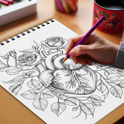 Netecom Botanical Anatomy Coloring Book for Adults, Spiral Bound Edition, Softcover