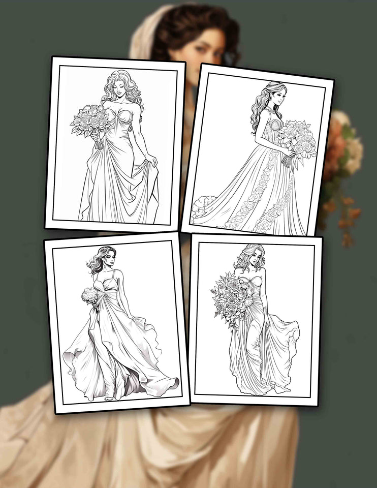 Bride Coloring Book 30 Pages Printable Coloring Book