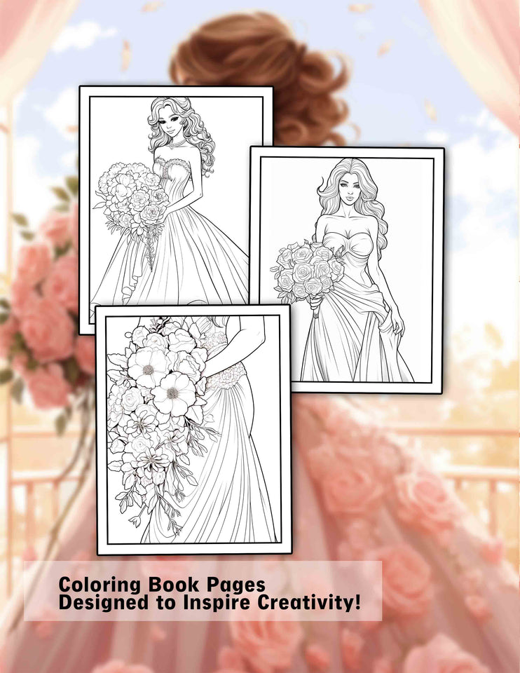 Bride Coloring Book 30 Pages Printable Coloring Book