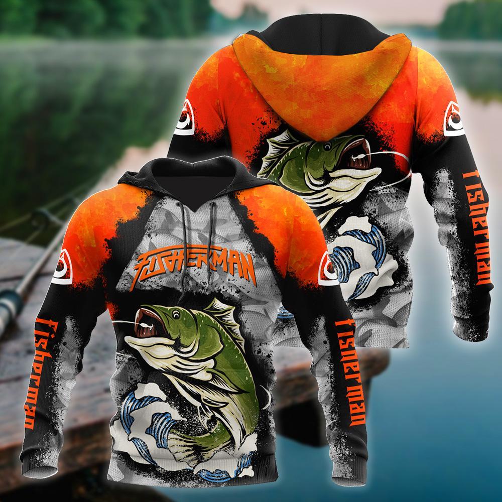 Fishing Gifts Fisherman Big Game Fishing Orange Unisex Hoodie